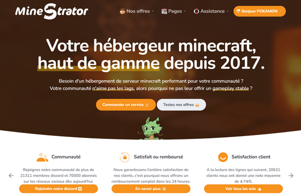 Hébergeur Minecraft ⭐⭐⭐⭐⭐